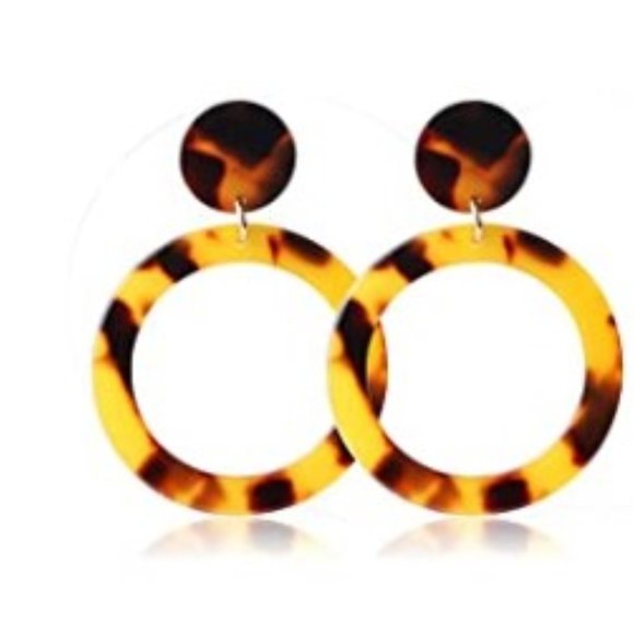 2 PR Leopard Tortoise Shell Statement Earrings - Picture 6 of 6